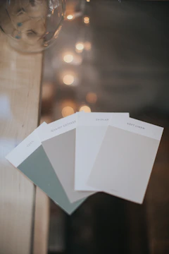 Colour consultation session showing paint swatches with homeowner