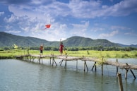 Children flying kites on a sunny day in Islamabad’s hills.