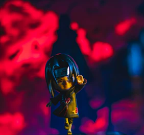 A dynamic figure cloaked in swirling winds, fiery volcanic eruptions, wielding a sharp sword and advanced gun.