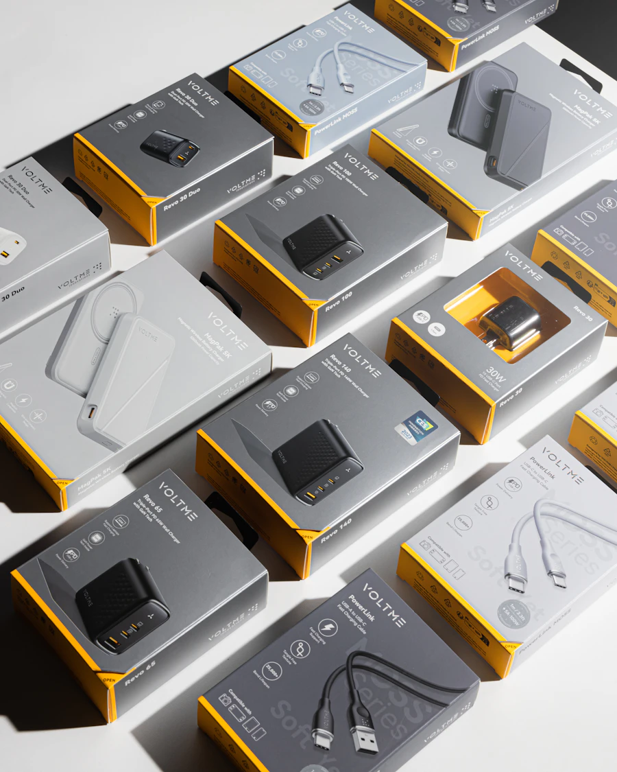 Consumer electronics and mobile accessories on display