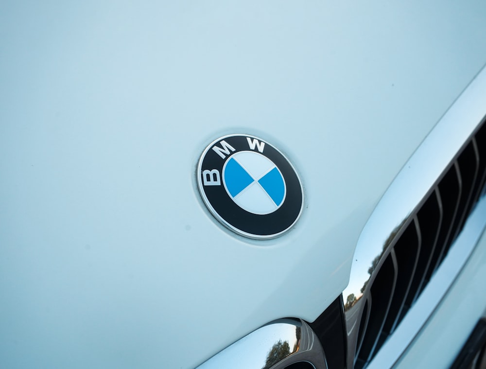 a close up of a bmw emblem on a car