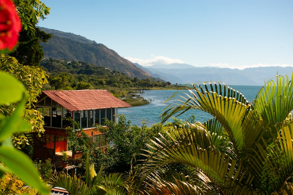 a house on a hill overlooking a body of water