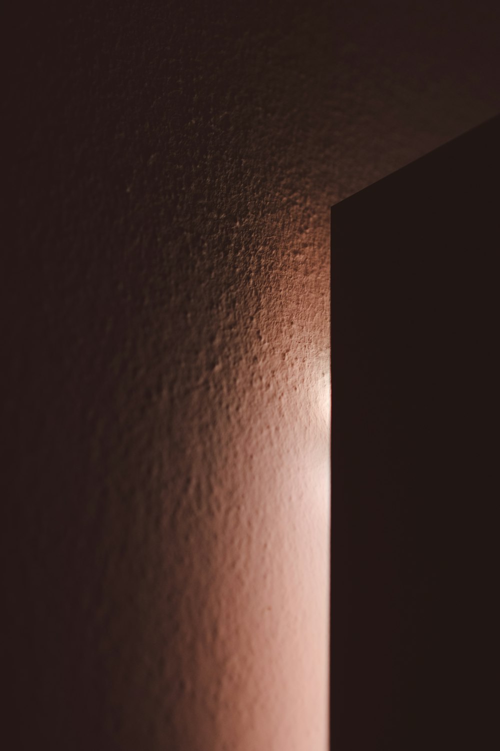 an open door in a dark room with light coming in