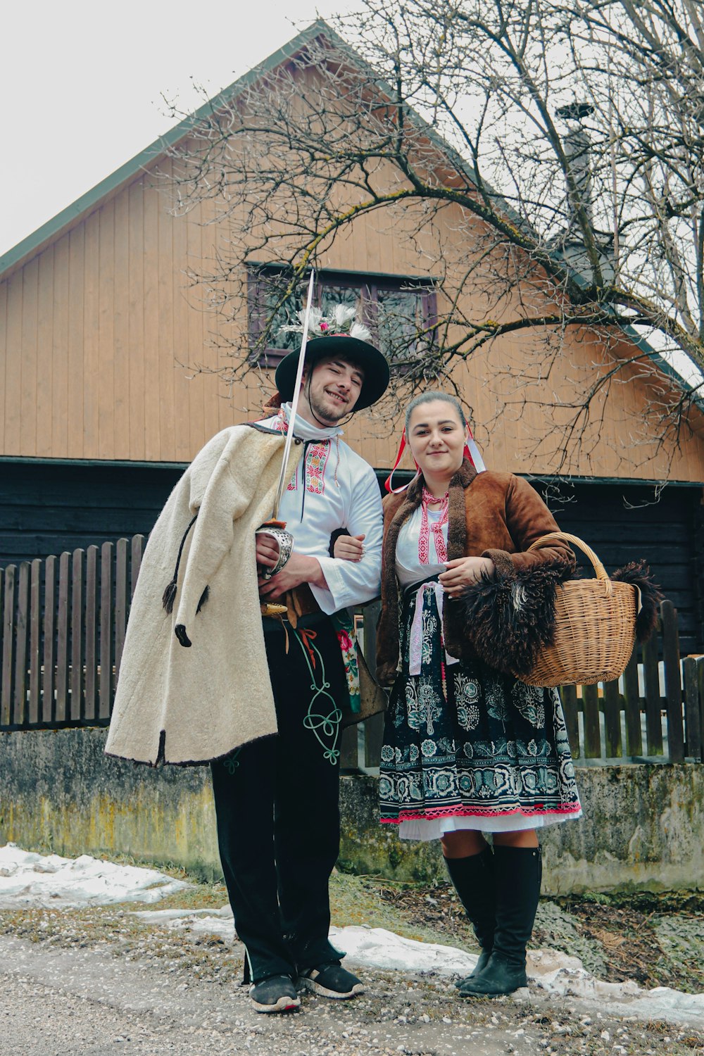 a man and a woman dressed up for halloween