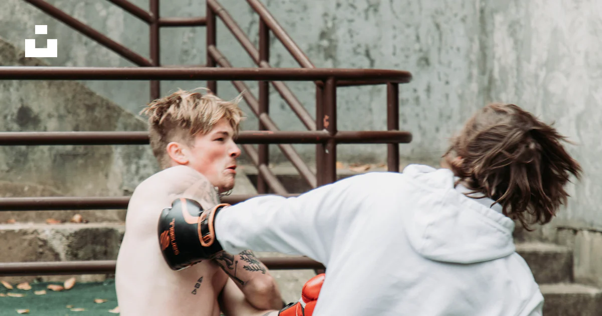 Two young men are practicing boxing outside photo – Free West lafayette ...