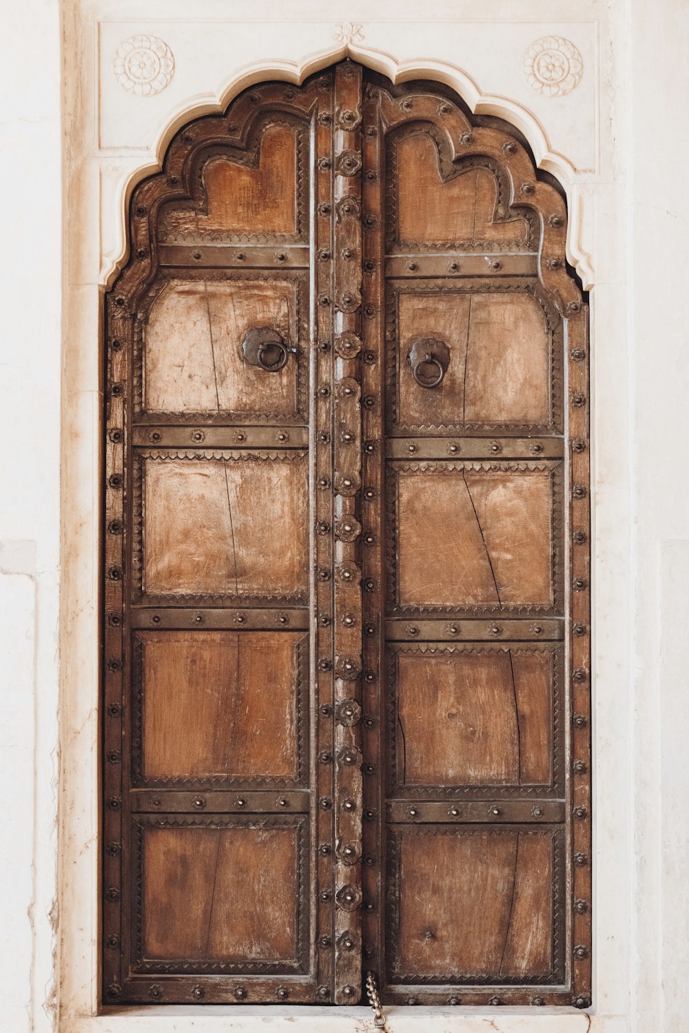 a large wooden door with intricate carvings on it