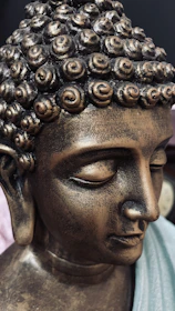 A close-up of a BuddhaBear's gentle smile, radiating kindness and warmth.