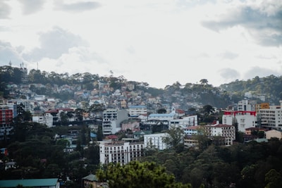 a view of a city from a hill