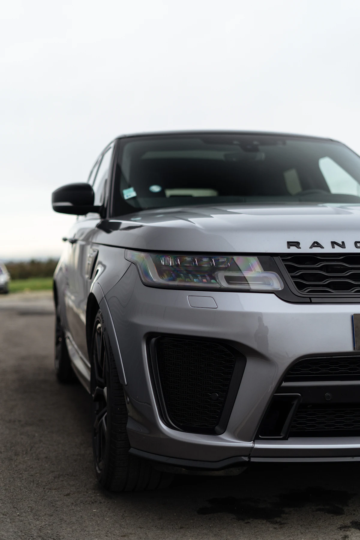 Silver Range Rover parked