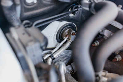 a close up view of the engine of a car