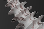 Close-up of a helical pile showcasing its design.