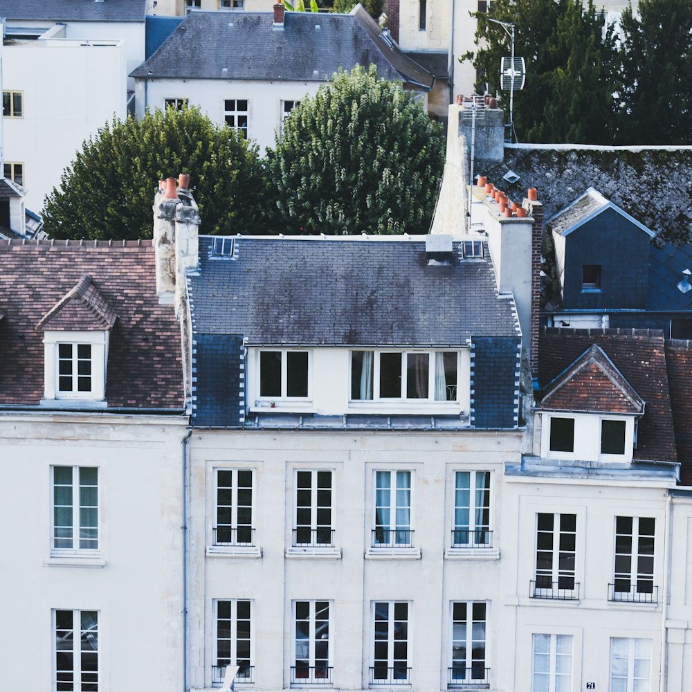 a view of a building with a clock on the top of it