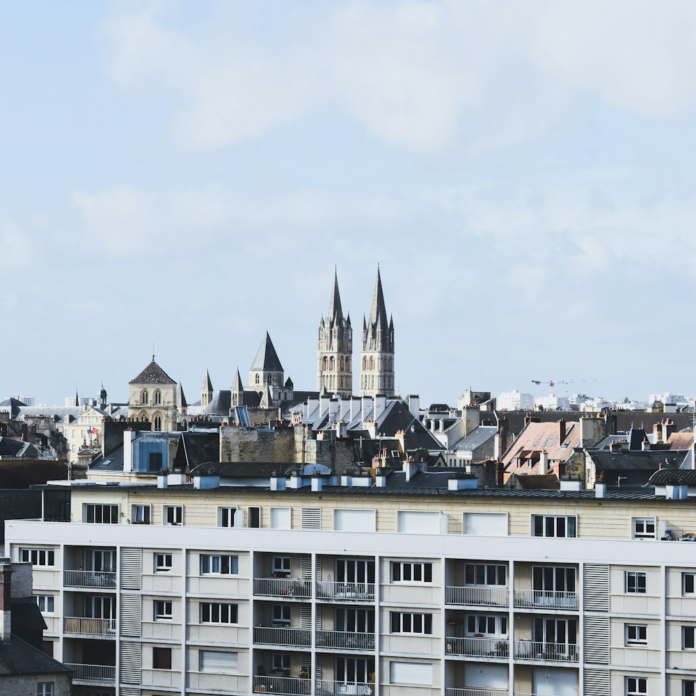 a view of a city from a high rise building