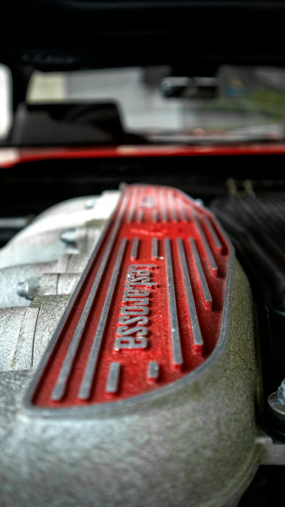 a close up of a car's brake pads