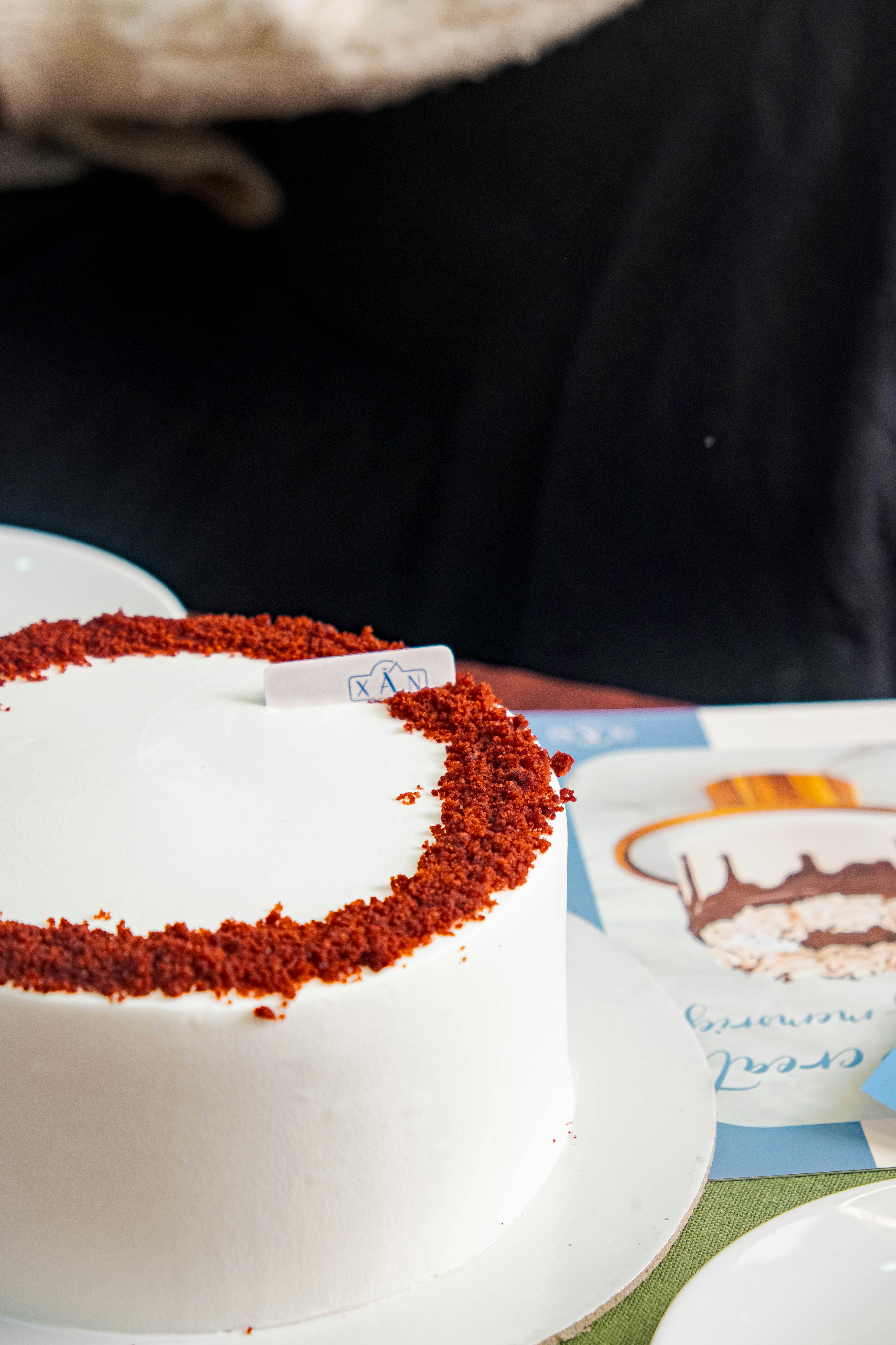 a close up of a cake on a plate on a table