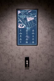 An elegant gaming UI screen showing a progression map with clean icons and soft gradient overlays.