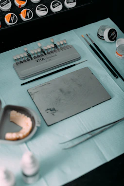 a table topped with lots of different items