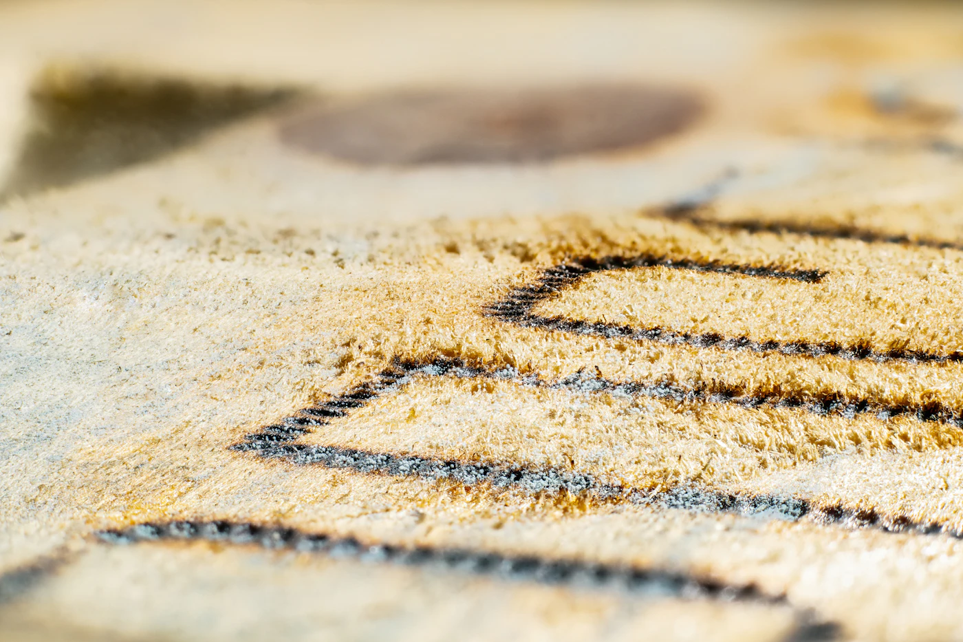 Gros plan d'un tapis noué main