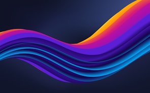 Colorful digital sound waves flowing over a dark background representing music technology