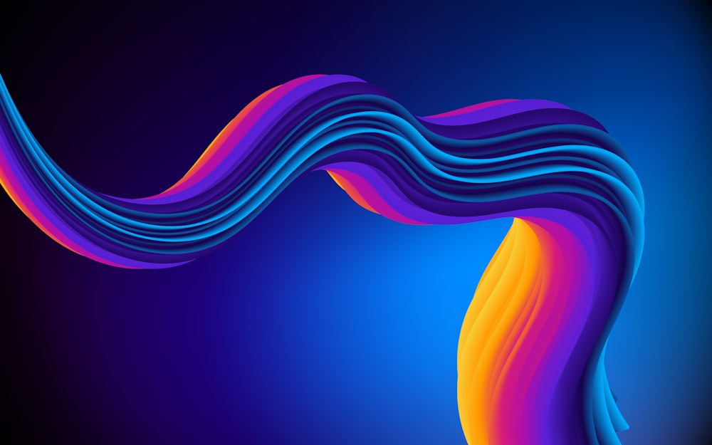 a blue and purple background with wavy lines