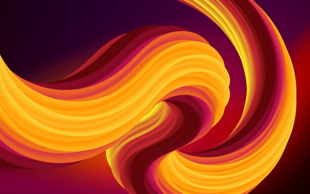 an abstract image of yellow and red swirls
