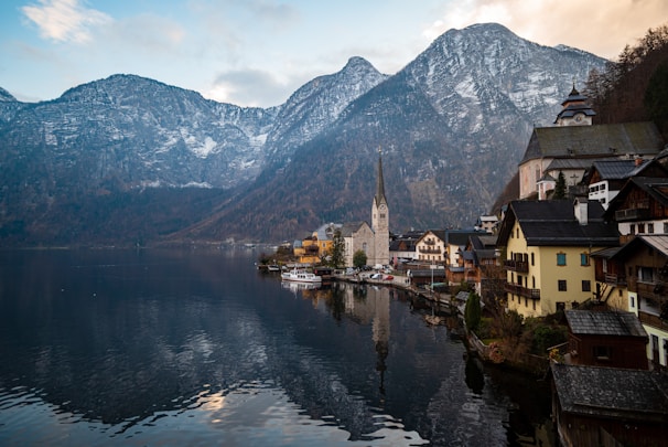 A picturesque village by the lake.