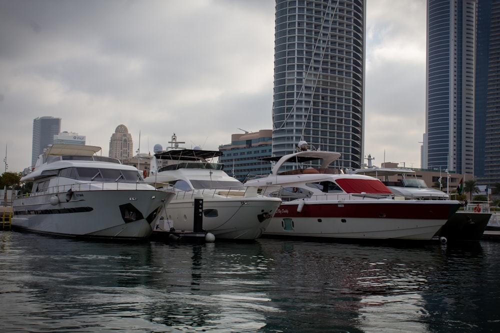 a couple of boats that are sitting in the water