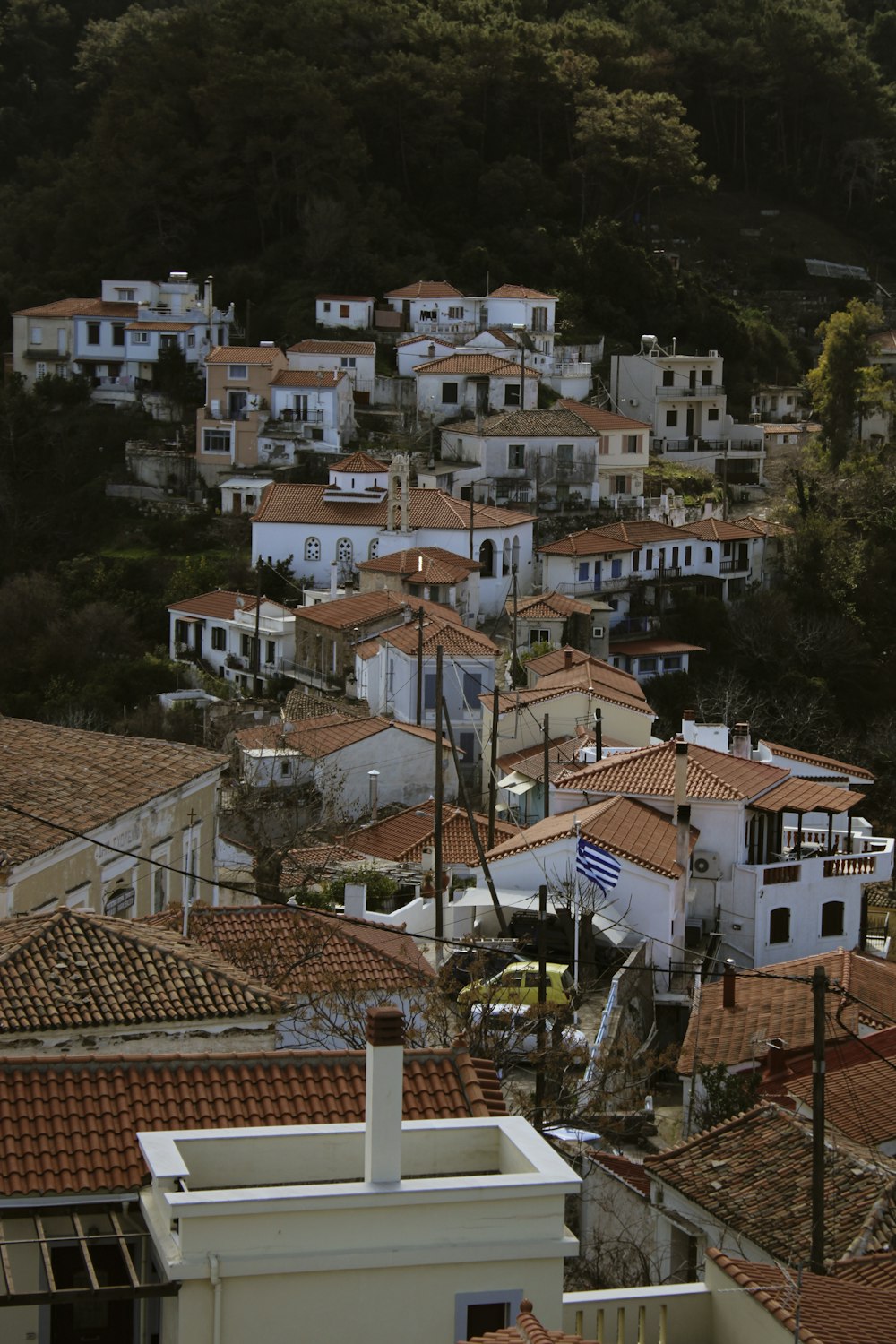 a view of a city with lots of houses