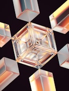 a group of cubes with a black background
