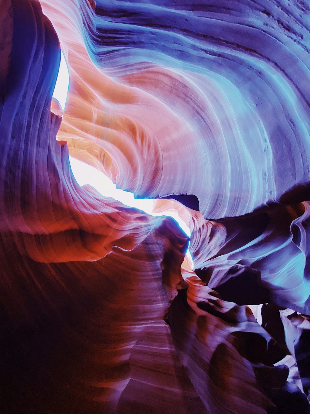 a large canyon with a very colorful pattern on it