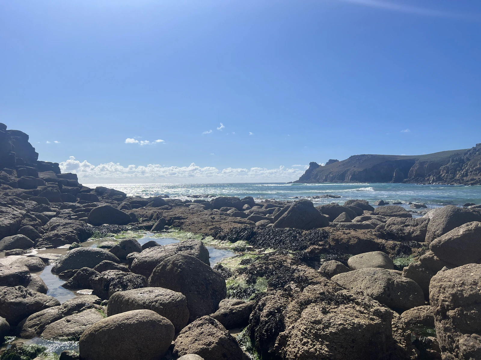 Rocky Atlantic coastline near Land's End in west Cornwall.