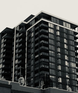 A modern apartment building showcasing fiber internet connectivity.