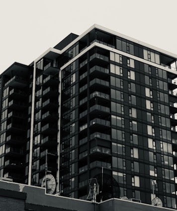 A modern apartment building showcasing fiber internet connectivity.