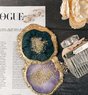Stylish flat lay of personal branding materials with chic Parisian touches