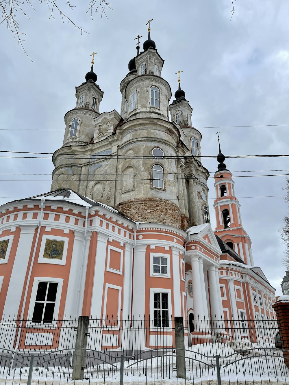 a large church with two towers on top of it
