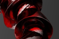 A detailed view of a contemporary indie artwork with reflective surfaces and bold asymmetric shapes.