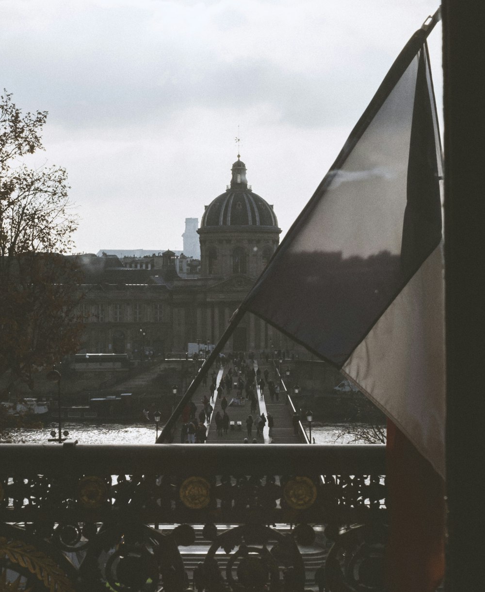 a view of a building from a balcony