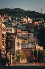 a view of a city from the street