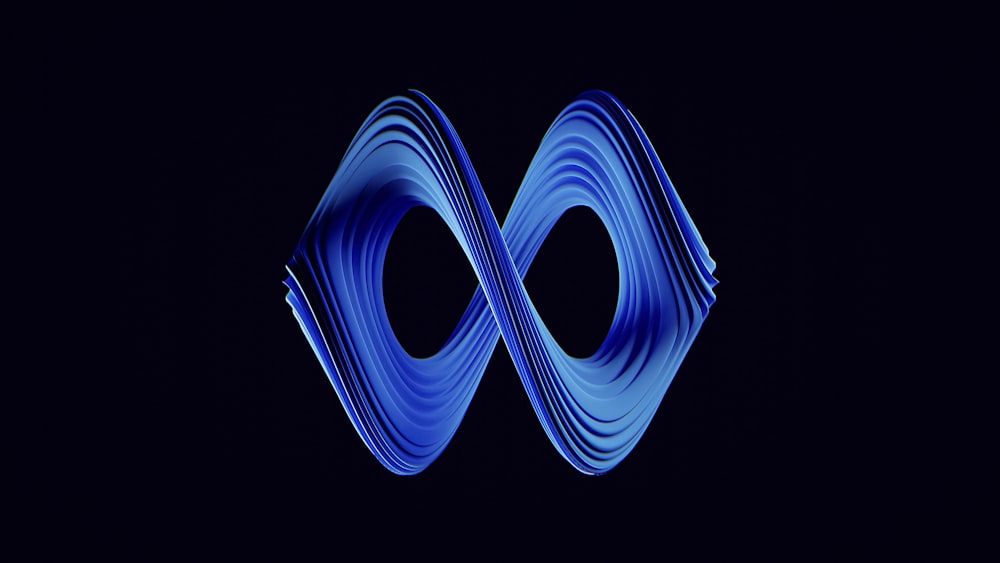 a blue wave logo on a black background