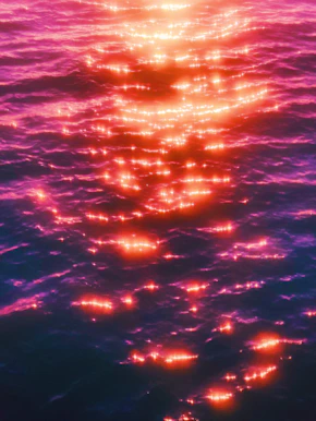 the sun is shining brightly over the water