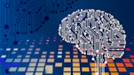 a computer circuit board with a brain on it