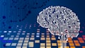 a computer circuit board with a brain on it