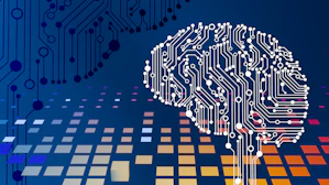 a computer circuit board with a brain on it