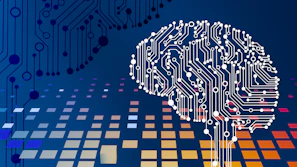 a computer circuit board with a brain on it