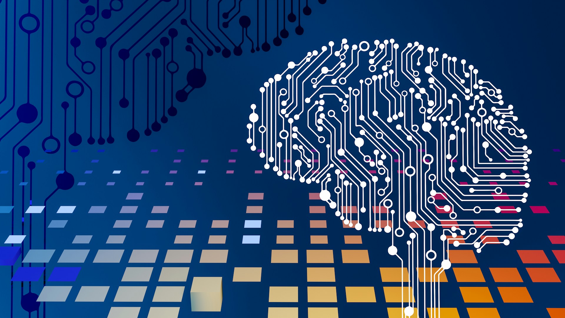 Glowing AI neural network data visualization on dark background representing AI visibility scoring and digital intelligence