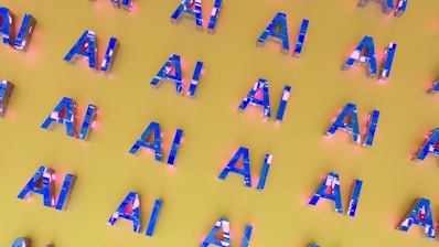 the letters are made up of different colors