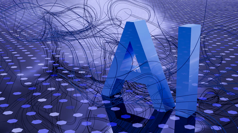 AI automation concept with humanoid robot