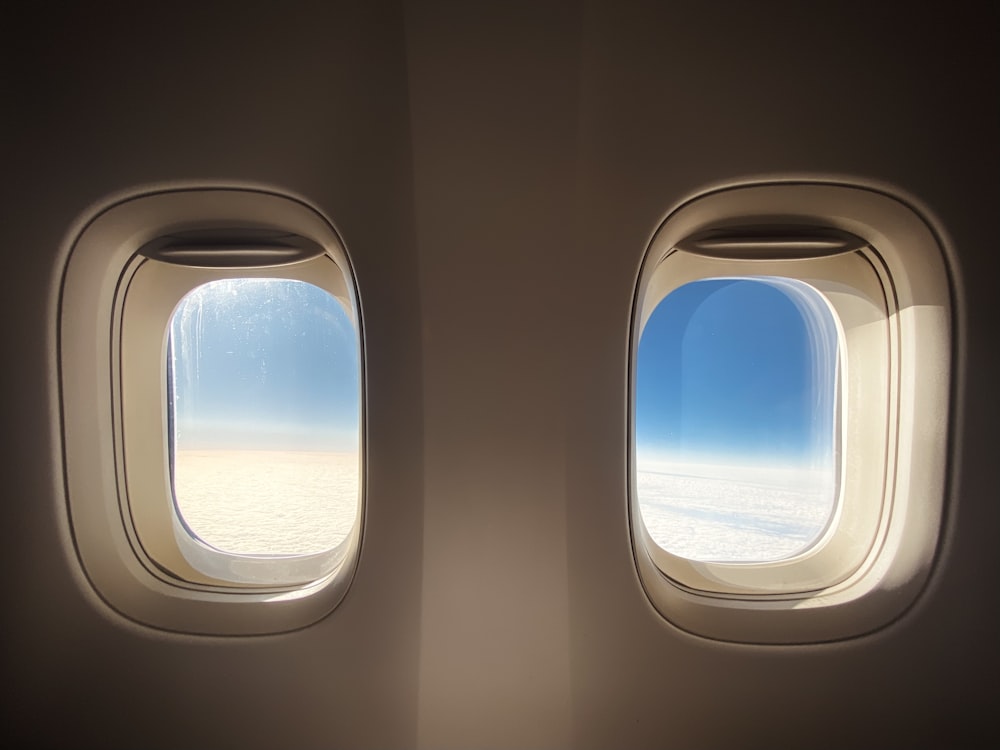 a view of the inside of an airplane window