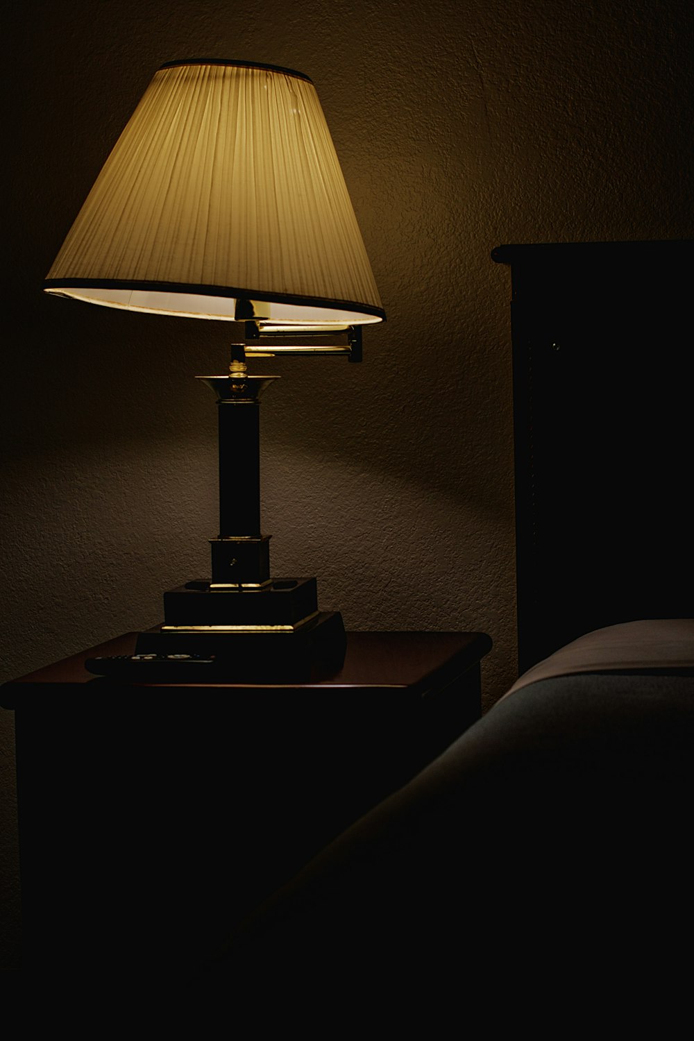 a lamp that is sitting on a table