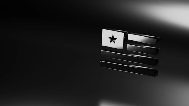 A minimalist grayscale graphic showing upward trending bars symbolizing growth.